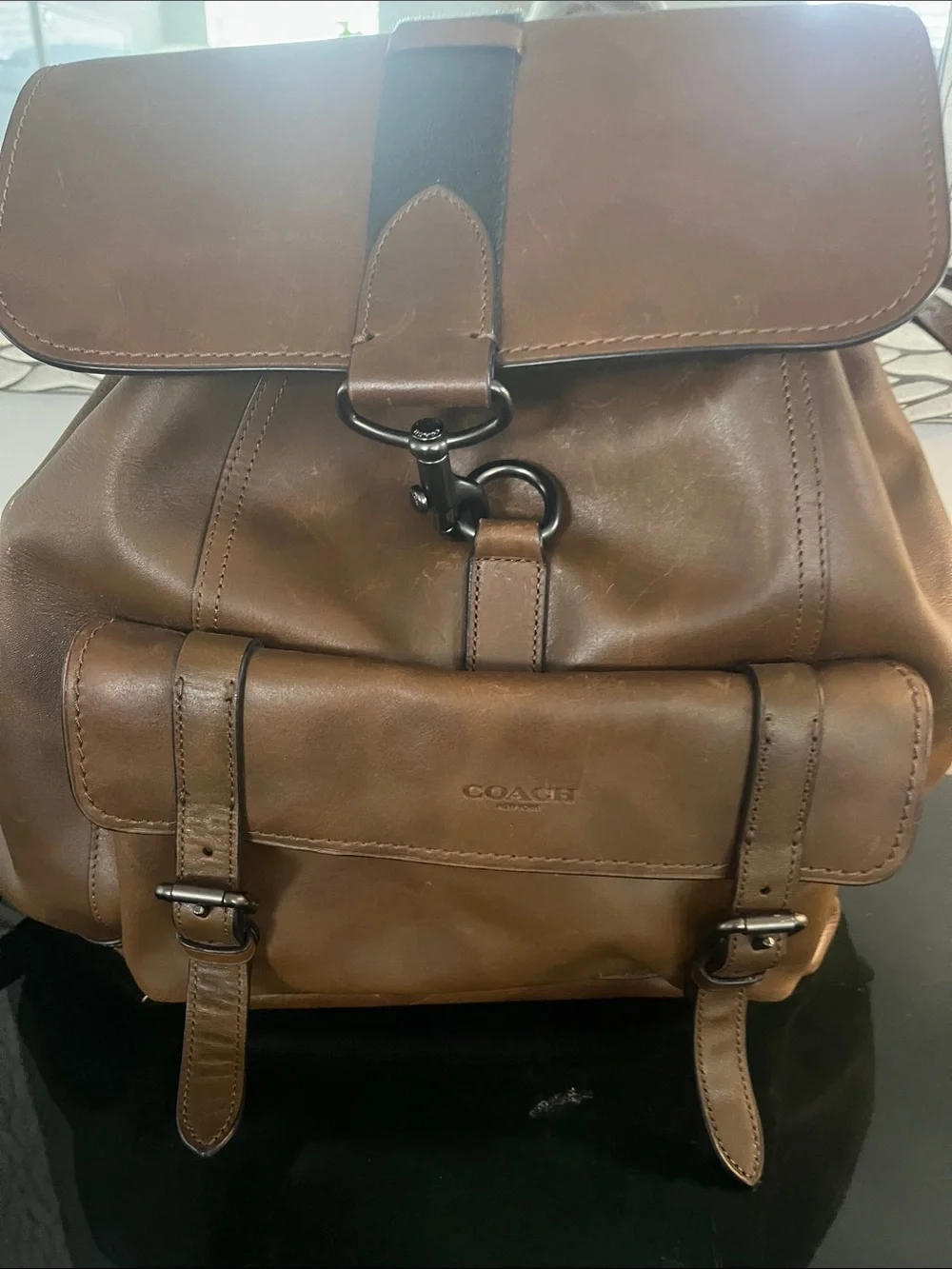 Coach leather backpack